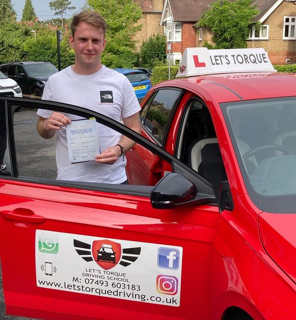 Driving lessons near me in Orpington; Louis B passed with Let's Torque Driving School!
