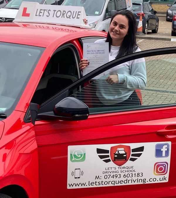 Driving lessons near me in Orpington; Holly S passed with Let's Torque Driving School!
