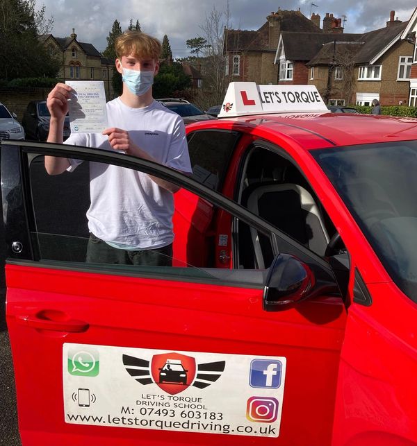 Driving lessons near me in Petts Wood; Andrew W passed with Let's Torque Driving School!