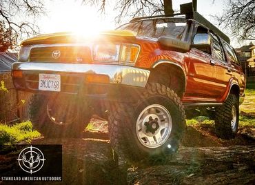 #reviveruby the 2nd gen toyota 4runner testing out the test coarse at standard american outdoors HQ