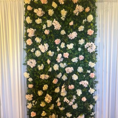 Flower wall rentals near me at a wedding in Westchester, New York,