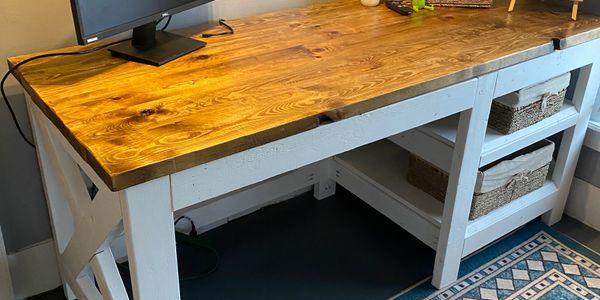Farmhouse Style X-Desk, Reclaimed Furniture, Rustic Flags,  Kitchen Islands, Furniture