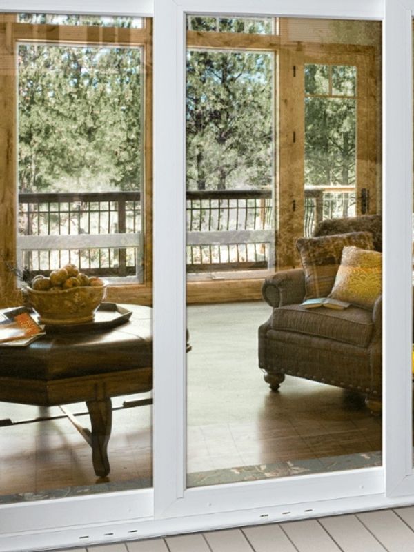 Residential sliding glass patio doors.