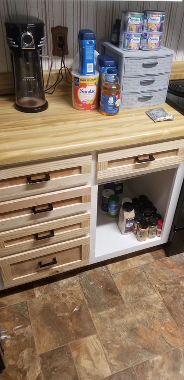 Cabinet drawer pulls and doors