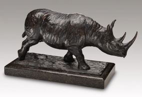 bronze black rhino sculpture