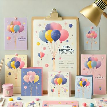 Birthday custom stationery and paper goods