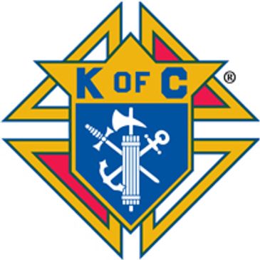 Knights of Columbus shield with a fasces, an anchor, and a dagger mounted on a Formée cross