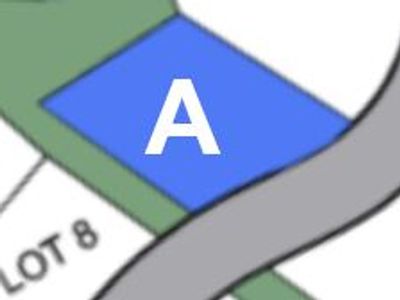 Map segment showing Lot 8 and blue labeled area A.