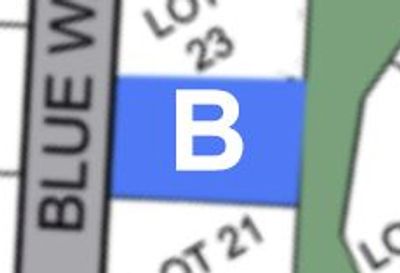 Blue lot labeled B on a map.