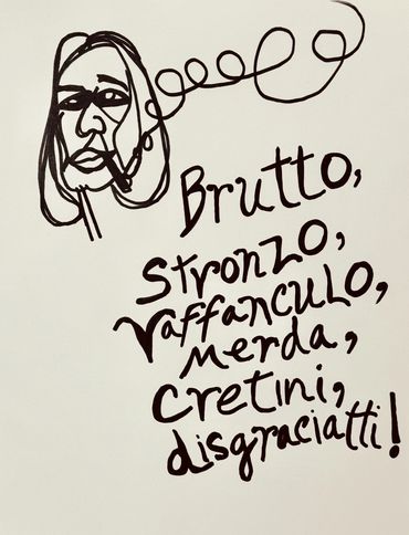 Drawing of women swearing