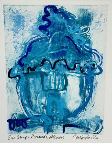 Painting of a gas light