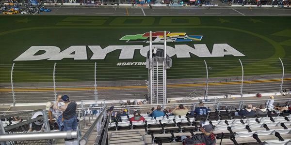 View from MY FULL TOUR seats - Section 351 S/F line TOWER deluxe 4 races Daytona 500 TOUR Package