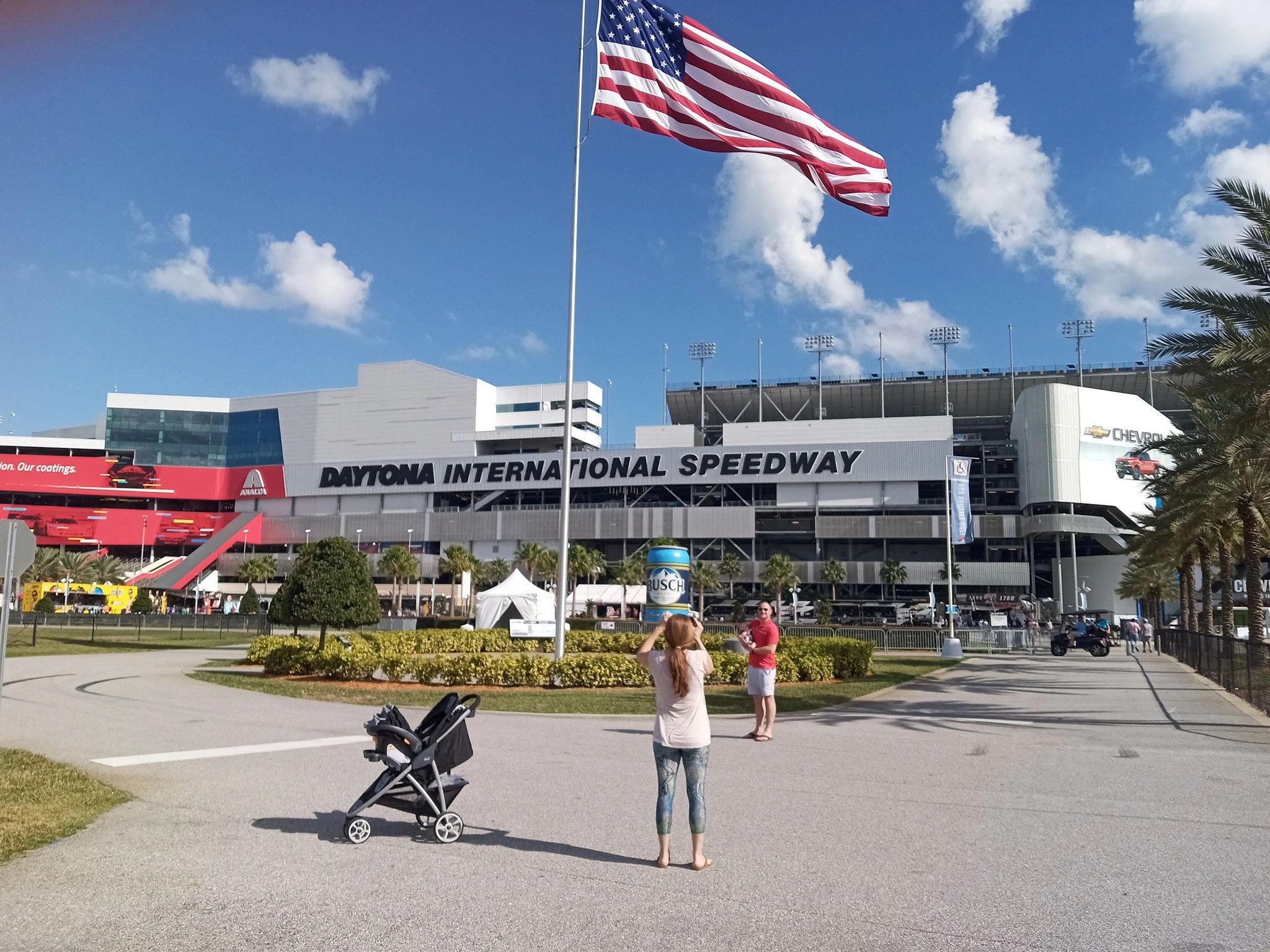 View from the front of the Daytona International Speedway in 2022 just before the Daytona 500