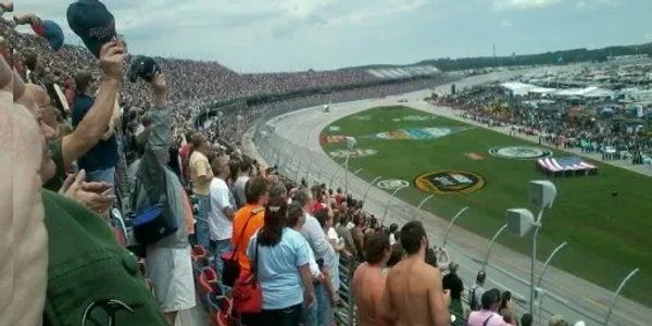 View of Talladega NASCAR race from TOWER ticket grandstand seats