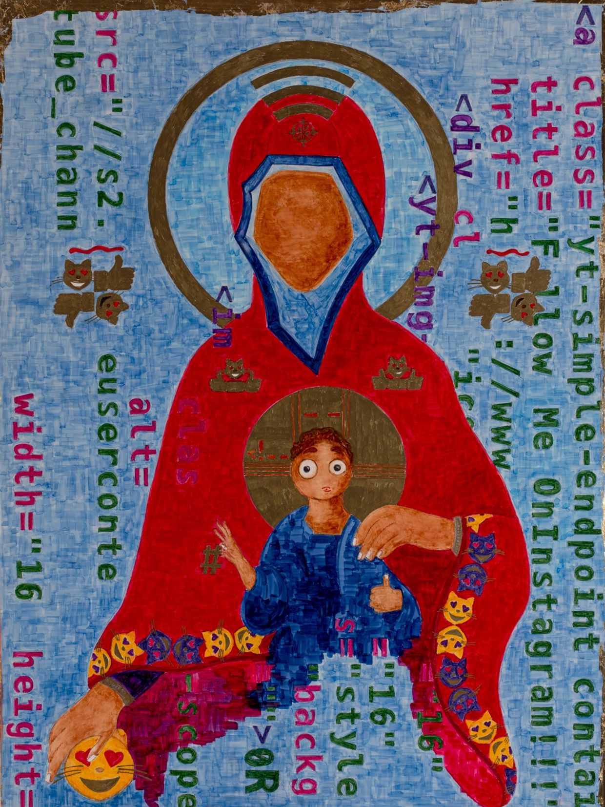 Mother and Child, reference to the Orthodox Iconography