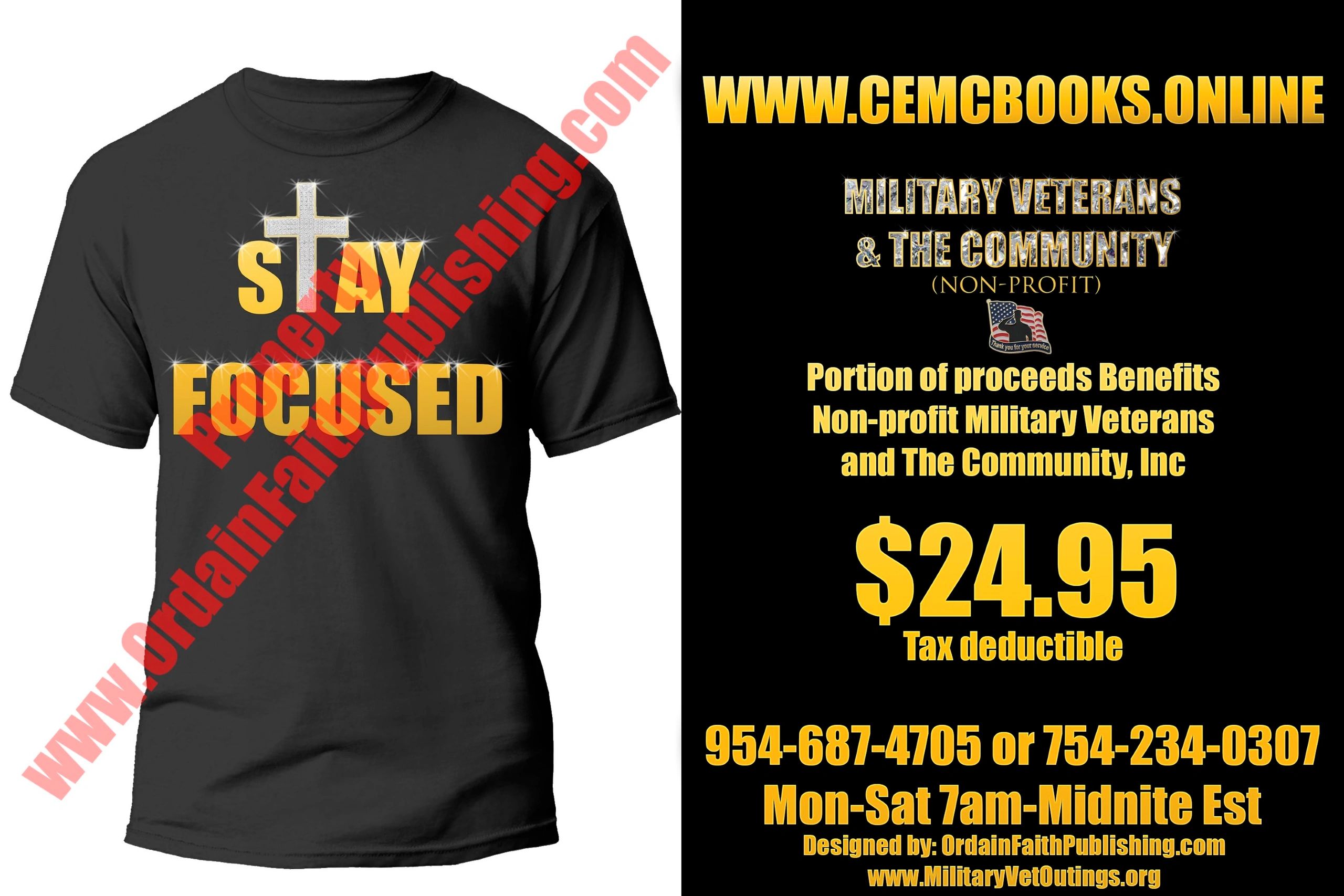 Stay  Focused T-shirts, Minister Charlie McClendon Nothside Church of Christ, Jacksoville, Florida