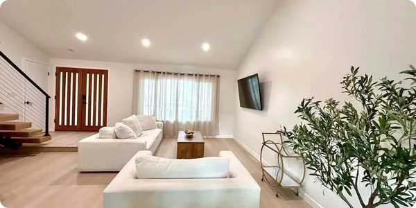 Living room interior at Drycliff vacation home in Santa Clarita CA