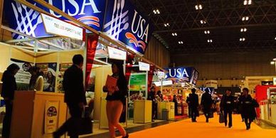 A photo at the massive USA pavilion in Tokyo, Japan.