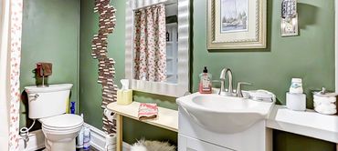 The new bathroom designed by Chef Marti featuring a private ladies vanity with makeup counter.