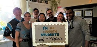 A photo of our 5,000th student!