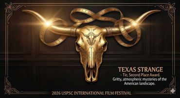 The 2026 USPSC International Film Festival graphic is in gold and blue for winners.