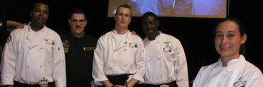 Chefs Josiah Nimley, Henri Augustin, Clarissa St Clair McAloon, Tyler Davis, Marti Mongiello.