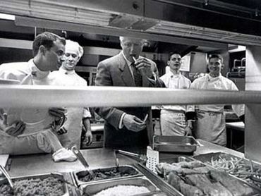 President Clinton visits the White House Staff Mess.