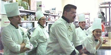 Chef Marti gives a speech at the California Culinary Academy and is featured in ALL HANDS Magazine.