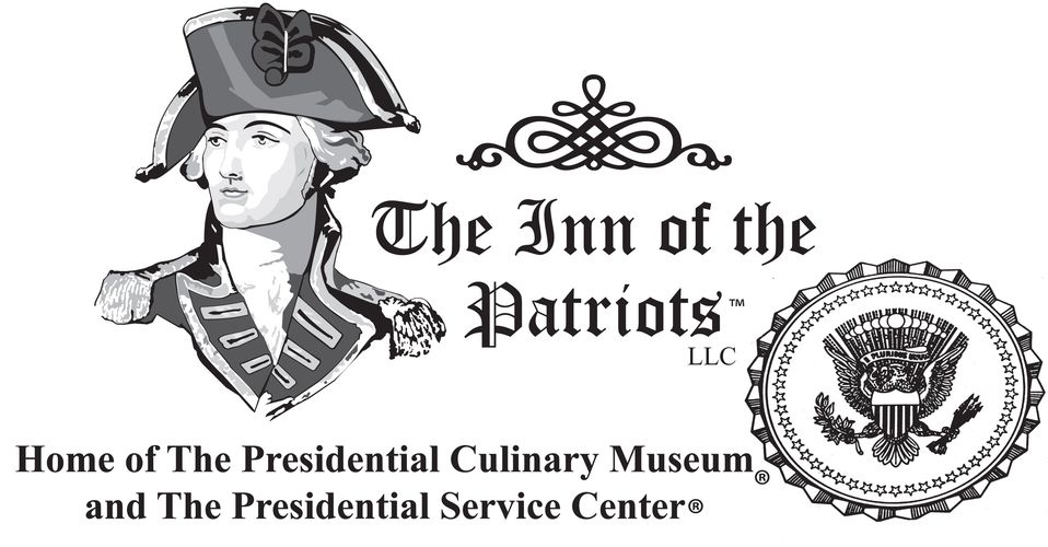 Logo of The Inn of the Patriots, US Presidential Culinary Museum and US Presidential Service Center.