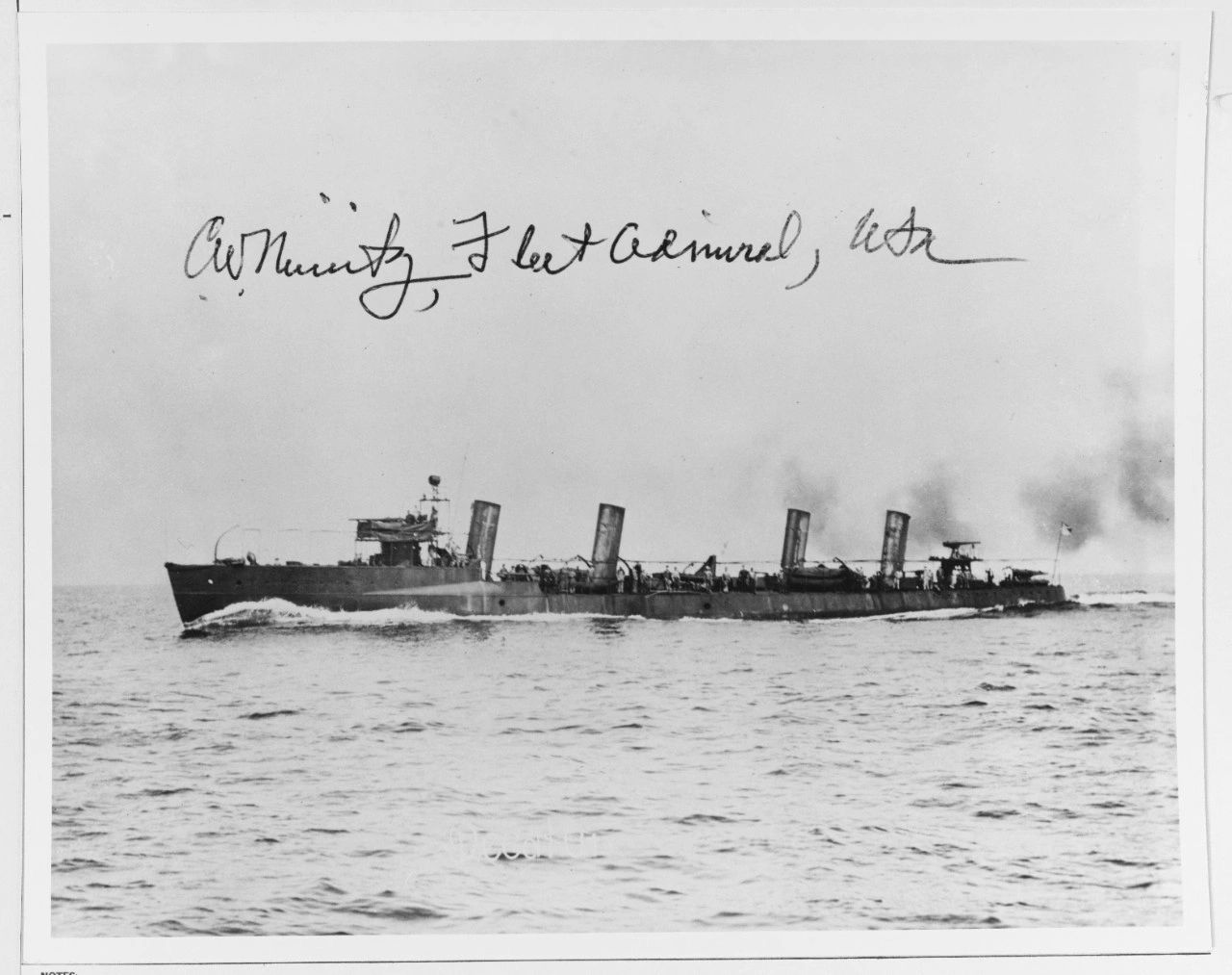 USS Decatur, DD 5, Admiral Chester W. Nimitz, served as CO from 1 November 1907 to 29 July 1908.