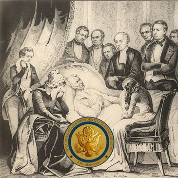 President Taylor is shown dying in bed at the White House.