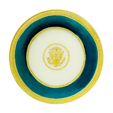 A photograph of the Truman china in decoupage by John Derian.