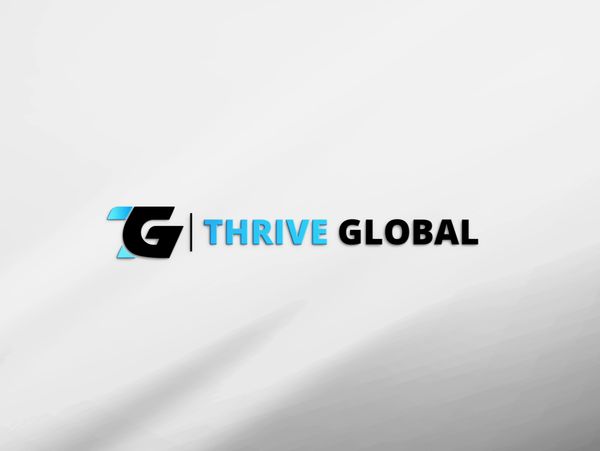 Logo of Thrive Global with blue and black text on a white background.