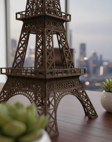 yakın çekim eyfel kulesi ahşap işleme