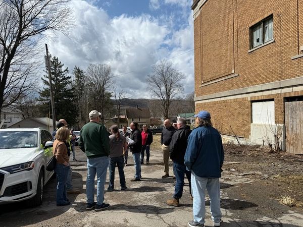 Construction contractors getting questions answered.