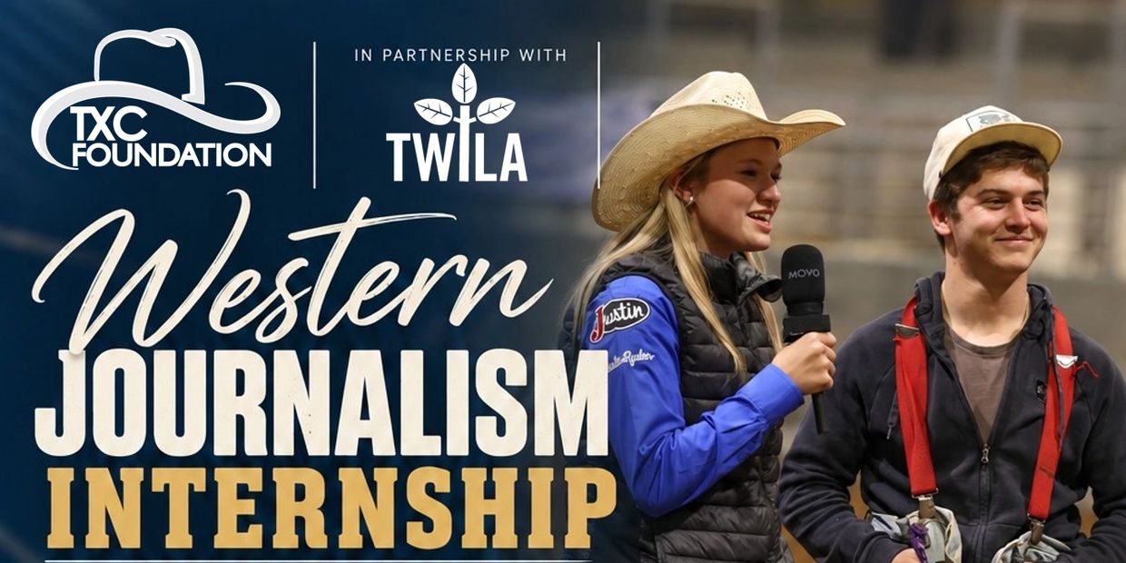 Two young cowboy journalists at a western journalism internship event.