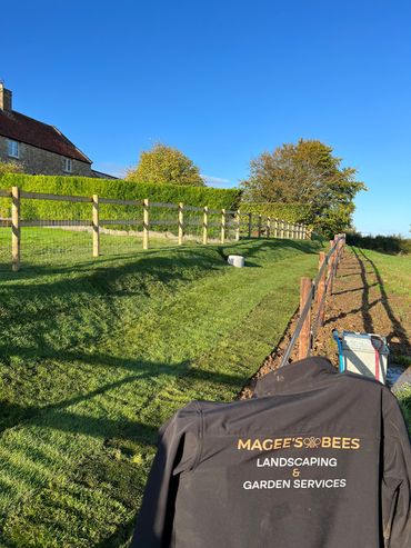 Turfing for country house bank in Wellow.