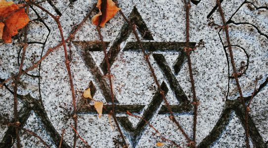 Star of David carved into a headstone