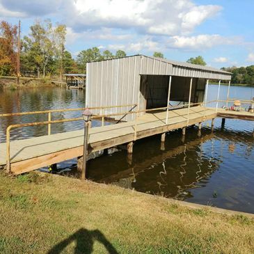 Lake pier and boathouse repairs.