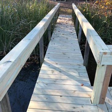 Wooden pier built on the lake.