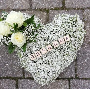 Heart shaped wreath for Grandma