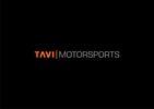 Logo of TAVI Motorsports with orange and gray text on black background.