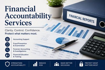 Charts and a calculator. Financial Accountability Services.