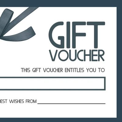 Blank gift voucher with ribbon design.
