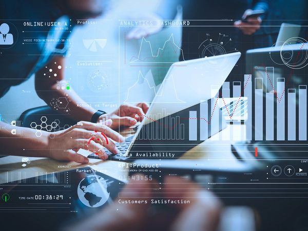 Data concept, working with technology