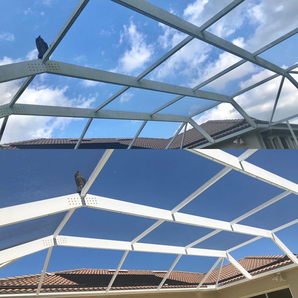 Pool enclosure cleaning