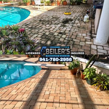 Brick paver surface cleaning
