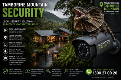 Professional home security systems, CCTV cameras, alarm systems installed in Tamborine Mountain 427