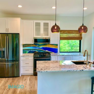 IMAGIO Imagine Solid Glass Backsplash  by Artist Ramona Patterson