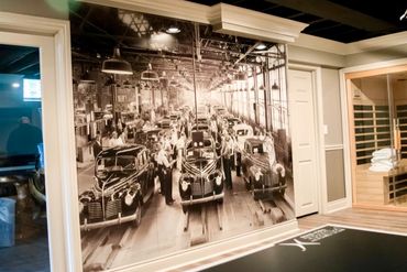 Glass wall mural henry ford tempered glass wall mural